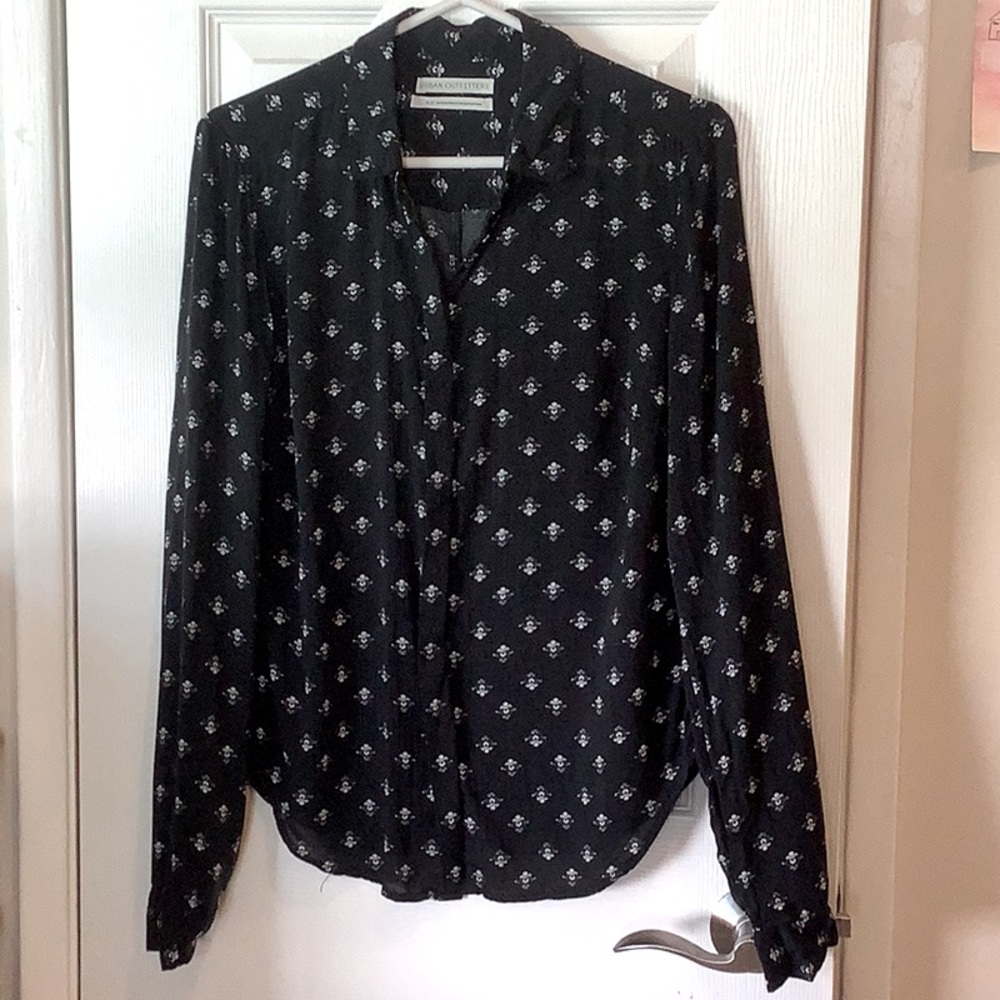 Black Patterned Women's Top